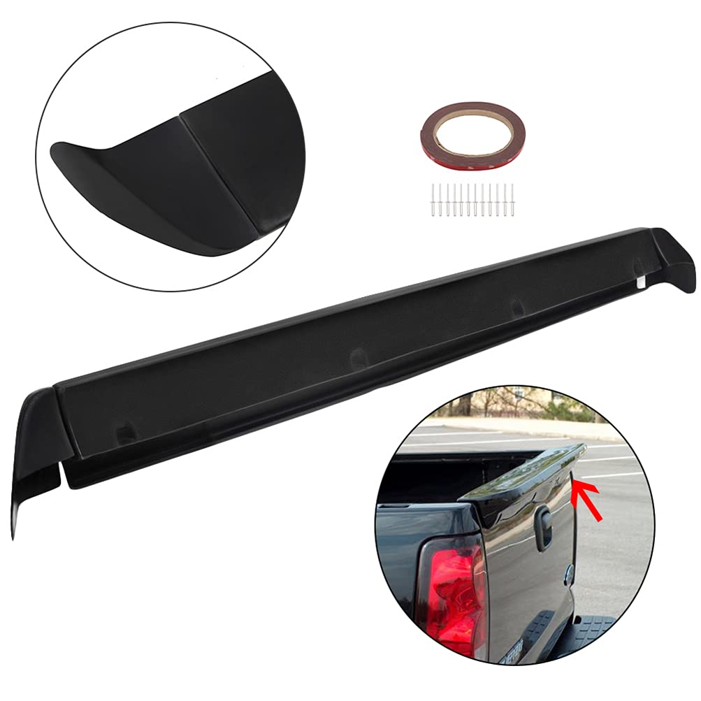 SCITOO Matte Black PU Rear Tailgate Cover Protector Wing Spoiler Lip Replacement fit for 1999-2006 for Chevy Silverado Sierra