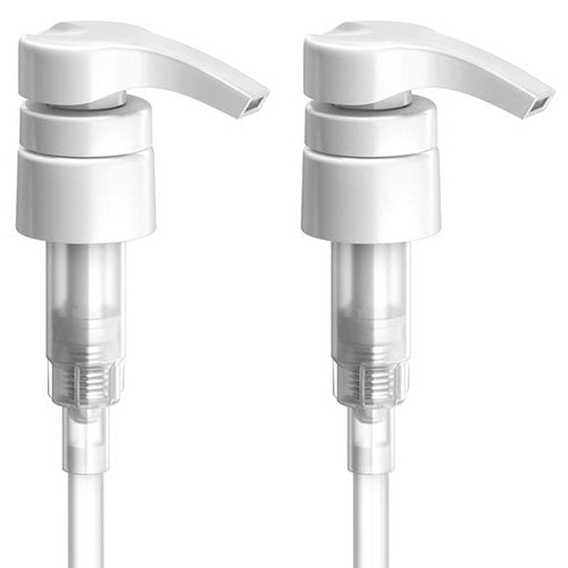 Bar5F Pump for 33.8-Oz Shampoo and Conditioner Liter Bottles 1" inch Bottle Neck 2-Pack (White)