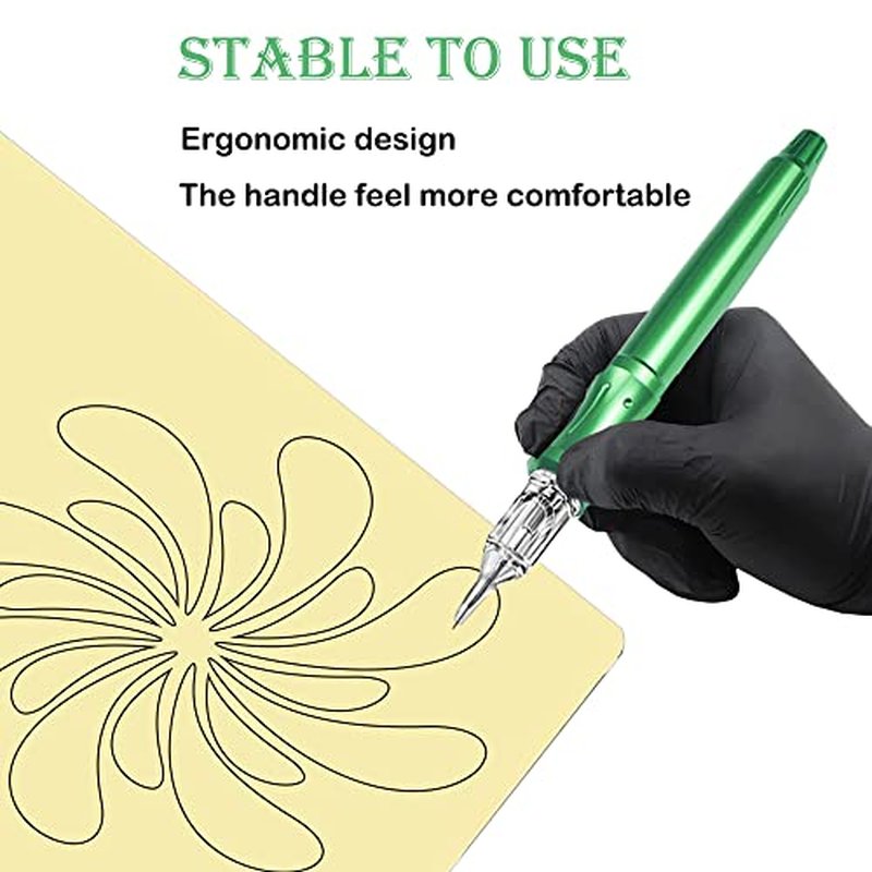 Chiitek Handpoke Manual Tattoo Kit 20PCS Tattoo Cartridge Needles,Tattoo Pen Kit Tattoo Supplies for Tattoo Artist Black
