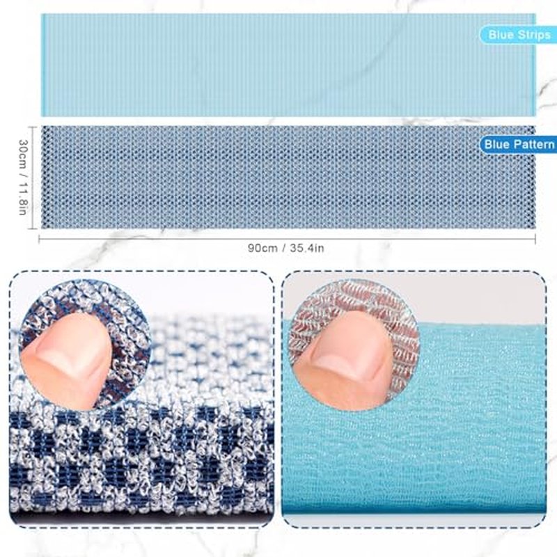 2 Pieces Exfoliating Washcloth Shower Towel African Net Sponge Japanese Wash Cloth Face Exfoliating Sponge Loofah Exfoliating Body Scrubber for Body Exfoliation (Blue)