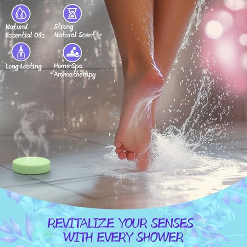 Shower Steamers Aromatherapy 8 Pack - Gifts for Women, Shower Bombs with Essential Oils, Self Care and Stress Relief Stocking Stuffers, Relaxation Birthday Gifts for Women and Men. Blue Petal Style
