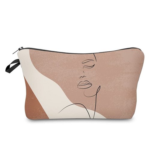 LOOMILOO Small Makeup Bag Abstract Face Painting Printed Cosmetic Bag for Purse Womens Pouch Organizer Bags for A Gift(55419)