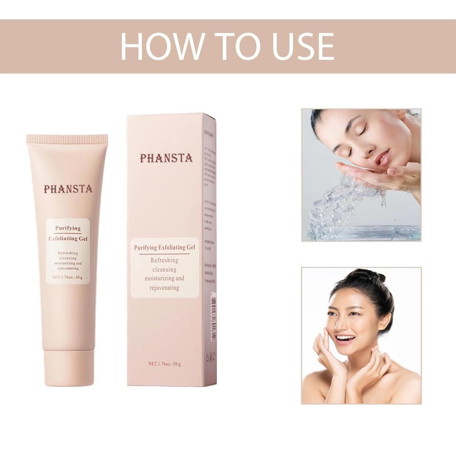 Phansta Exfoliating Gel, Phansta Purifying Enzymes Exfoliating Gel, Exfoliating Gel Scrub for Face, Moisturizing Exfoliating Scrub Gel for All Skin (3pcs)