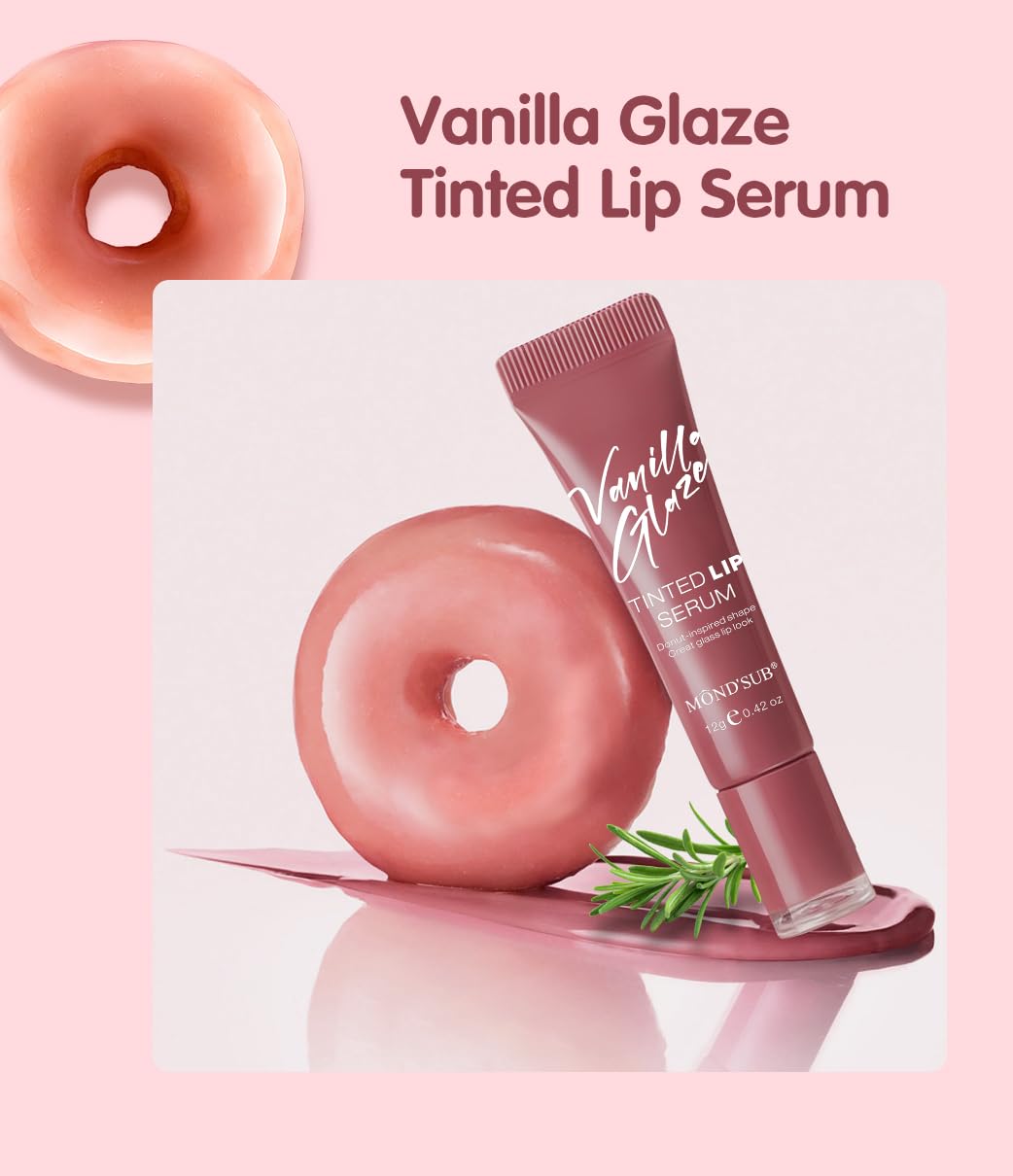 MOND’SUB Tinted Lip Serum Essence: Glass Glow Shine + 16H Hydra-Locking, Featherweight Non-Sticky Color, Transfer-Resistant Plumping Vegan Formula