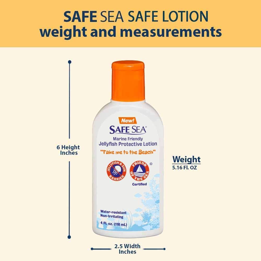 Safe Sea Anti Jellyfish Lotion, Non Toxic Waterproof, Non-SPF Repellent Protects Against Sea Lice, Fire Coral & Jelly Stings (1 pack)