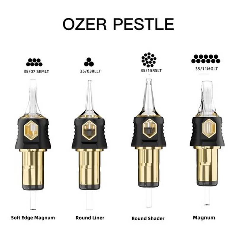 OZER Tattoo Cartridge - #1011RL(0.30mm) 20Pcs Disposable Tattoo Needles with Membrane Safety Cartridges for Tattoo Round Liner