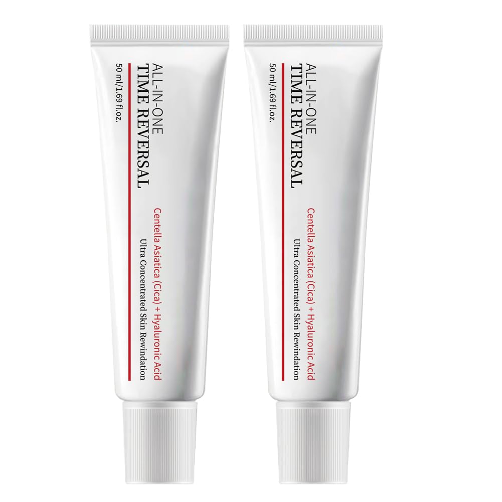 Birunwer 2PCS All-In-One Time Reverse Cream with Centella Asiatica (Cica), Deeply Moisturizes and Nourishes the Skin, Nourishing, Hydrates, Firms & Reduces Wrinkles, Collagen & Hyaluronic Acid