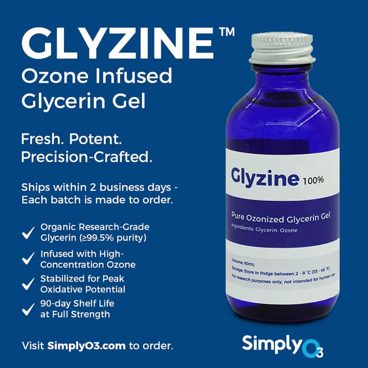 Glyzine Ozonized Glycerin - Deep Moisturizing Humectant for Face & Body | 2 oz | Anti-Aging & Acne Support