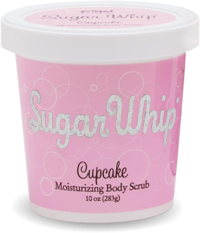 Exfoliating Sugar Scrub - Primal Elements Cupcake Whip Moisturizer | 10 oz Face & Body Cleanser