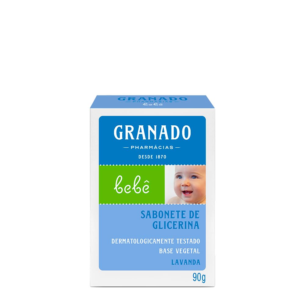 Granado Linha Bebe Sabonete em Barra de Glicerina Lavanda 90 Gr Baby Collection - Lavender Glycerin Bar Soap Net 3.2 Oz