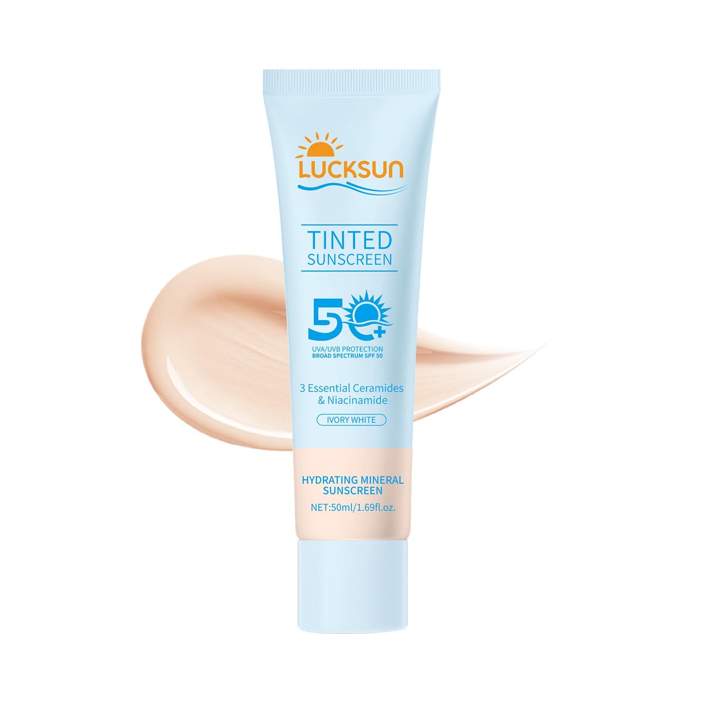 Tinted Mineral Sunscreen SPF 50-2-in-1 Makeup & Sunscreen for Natural Glow, Broad Spectrum Protection + Skincare Benefits All Skin Types (#002, 1.69 Fl Oz (Pack of 1))