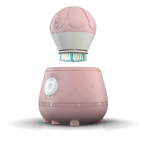 TAO Clean Ona Diamond Orbital Facial Brush and Cleansing Station, Electric Face Cleansing Brush with Ergonomic Handle, Dual Speed Settings, Mauve