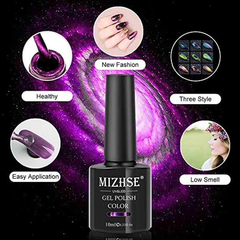 MIZHSE Glitter Gel Nail Polish, Diamond Gel Polish Set, Sparkly Shiny Gel Nail Art Varnish Manicure Kit, Soak Off LED Lamp, for Beginners DIY at Home (Glitter Polish Set)