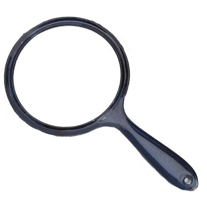 TOPYHL Makeup Hand Mirror, Double-Sided 3X 1x Magnifying Large Travel Handheld Mirror Cosmetic Mirror Acrylic Clear Finish Round Mirror (Black)