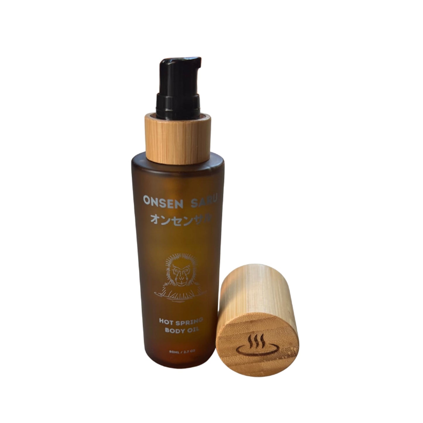 Hot Spring Body Oil - Japanese Onsen Saru - Scents of Snow, Japanese Matsu Pine, and Cedar Wood - 80 ml (8 oz)