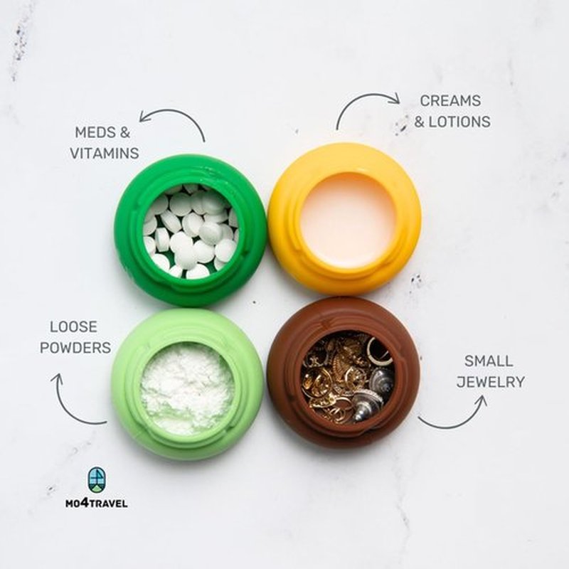 Travel Containers for Toiletries - Small Travel Containers for Creams - 4 Pack of 20mL TSA Approved Travel Bottles with Clear Bag, Leak-Proof Silicone Travel Jars for Toiletries (Forest)