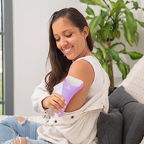 PUR Botanicals - Amethyst 2-in-1 Set Cryotherapy Ice Roller for Face Wrinkles Massager - Skin Care Tool for Puffiness - Cooling Ice Facial Eye Skin Roller - Reduce Puffiness and Relief Migraine Pain