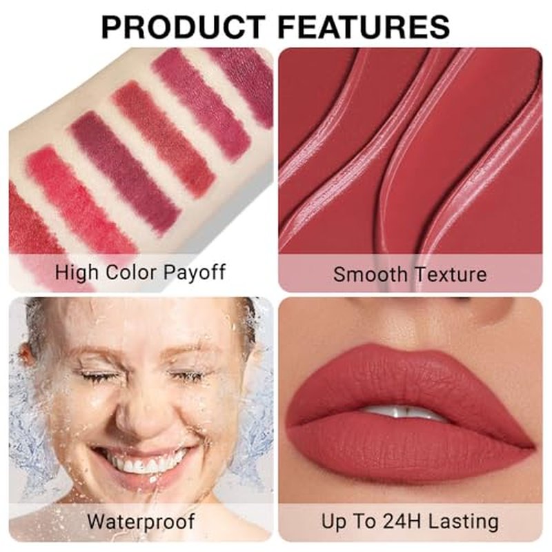 lip liner pencils, Modern Classic Lip Liner, Lip Liner Pigmented Vegan Matte, Lasting Finish Lip Liner, Luxurious Creamy Long Lasting Lip Liner, Prevents Feathering and Fading (09#Orange Red, 1)