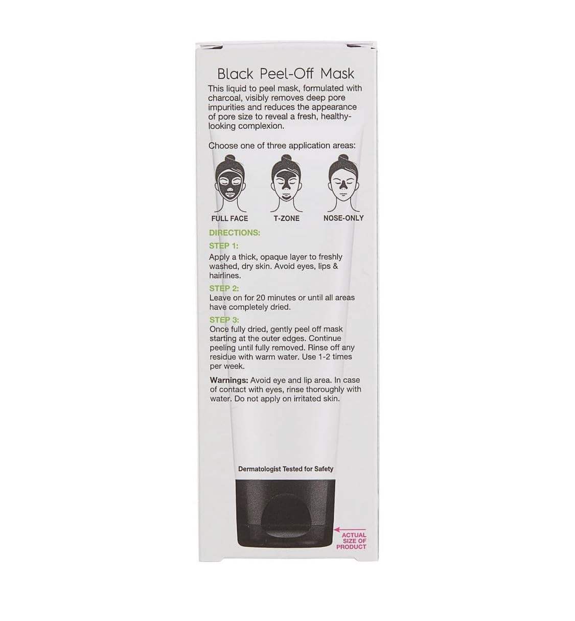 Black Peel Off Facial Mask With Charcoal 1.7 fl oz (Pack of 2)