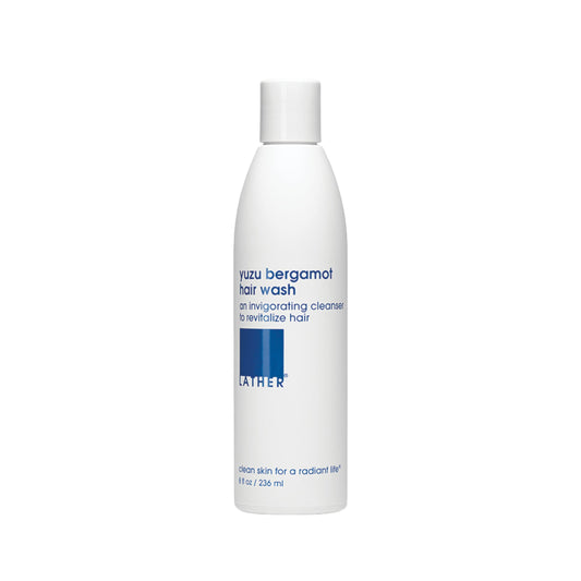 LATHER - Yuzu Bergamot Hair Wash, 8 fl oz - Daily Shampoo & Cleanser - Revitalize Hair - Yuzu, Orange Bergamot, Citrus - Sensitive Skin Safe - Hotel Approved - Vegan, Cruelty Free - Beauty & Hair Care