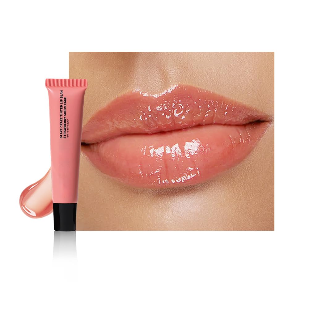 Light Gloss Tinted Buttery Lip Balm – Hydrating Lip Care with Nourishing Oils for Women’s Dry Lips, Natural Tint & Soft Gloss, Lip Plumper Moisture & Light Lip Stain Finish, Vegan #03 Strawberry Cake