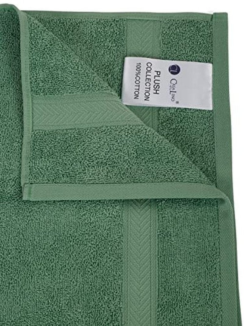 Casa Lino 24 Pack Wash Cloths Set, (12" X12) 100% Cotton wash Cloths, wash Cloths for Your face and Body, Highly Absorbent & fingertip Soft wash Cloths for Your face and Body, Green