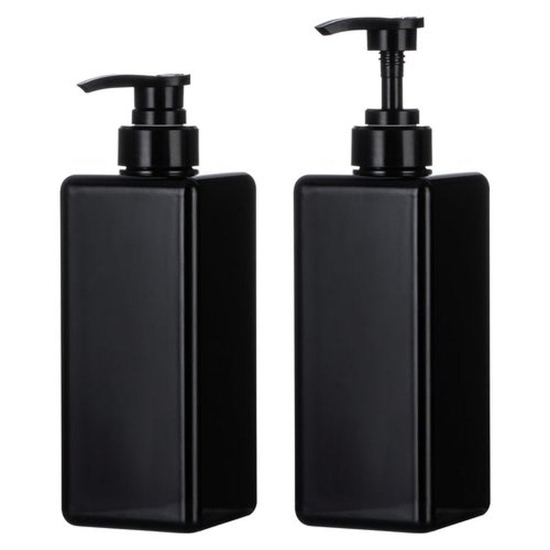 Yebeauty Pump Bottle Dispenser, 22oz 650ml Empty Plastic Shampoo Pump Dispenser Shower Soap Dispenser Refillable Liquid Containers for Conditioner Body Wash, Bathroom Kitchen, 2 Pack Black