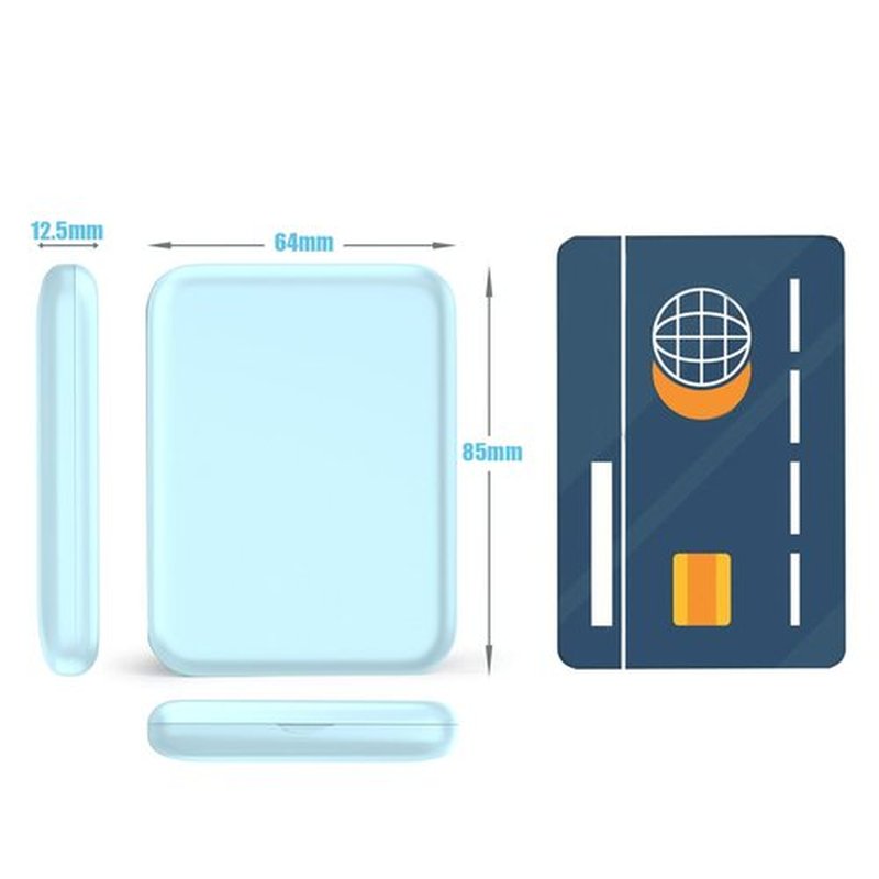 wobsion Small Mirror with Lights,LED Compact Makeup Mirror,1x/3x Mini Travel Mirror with Magnification,Portable Hand Held Mirror for Purse,Pocket,Gifts for Girls,Blue