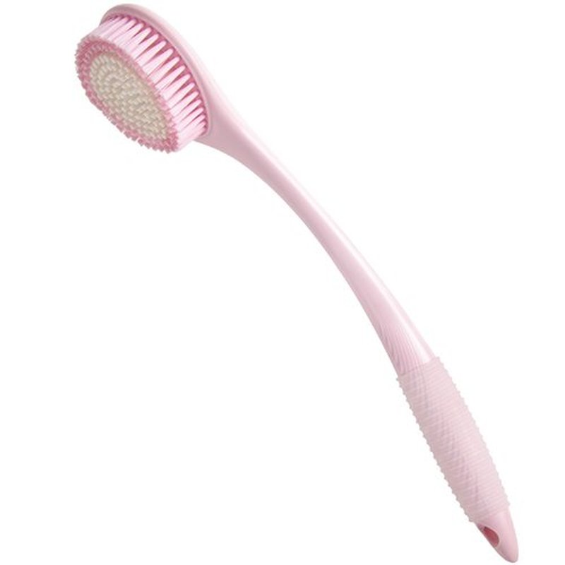 BEDELITE Back Bath Brush Long Handle for Shower - Soft Shower Brush for Men & Women,Back Brush Scrubber(16.4" Long), Skin Exfoliator for Bath Scrubber Body Brush(Pink)