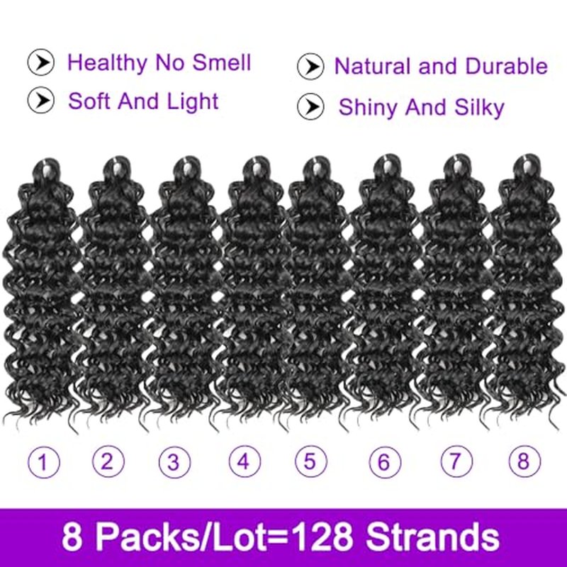 ZRQ GoGo Curl Crochet Hair 14 Inch Pink Short Beach Curl Crochet Hair For Women Water Wave Crochet hair Synthetic Deep Twist Crochet Braids (14Inch,Tpink)