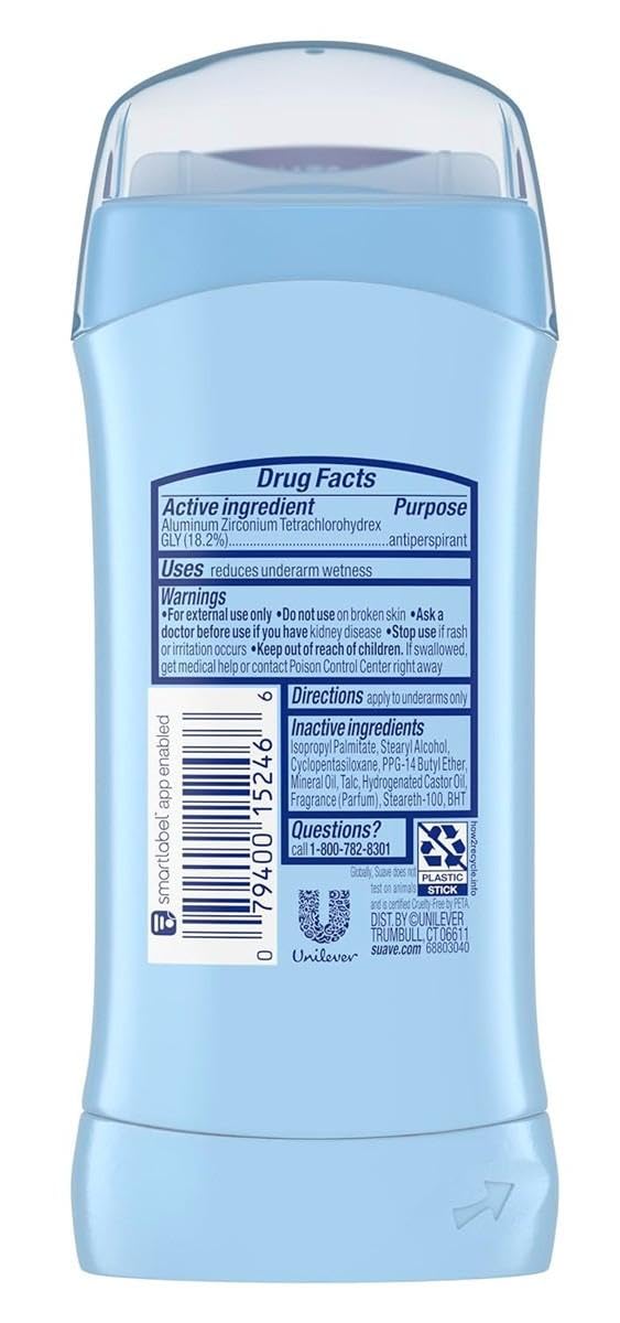 Suave Deodorant 2.6 Ounce 24Hr Tropic Paradise Invis. Solid (76ml) (6 Pack)