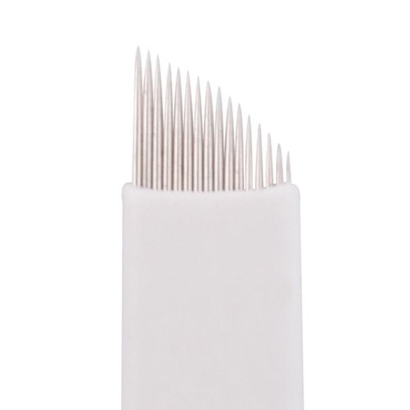Chuse S16 50pcs Permanent Makeup Manual Eyebrow Tattoo Needle Curved Blade 16 Needles