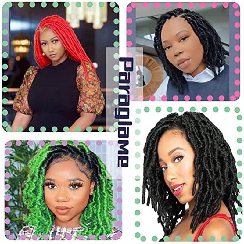 Faux Locs 8 Inch 6 Packs Soft Locs Crochet Hair for Kids, Pre-looped Goddess Locs Braiding Hair New Faux Locs for Black Women(1B#, 6Packs)