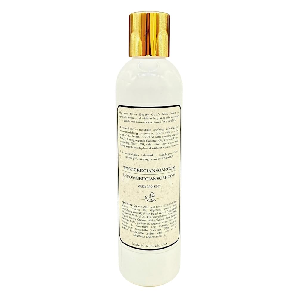 Grecian Organic Goat Milk Lotion for Women Black Raspberry Vanilla Scent - Luxurious, Nourishing & Hydrating, 81% Organic with Aloe, Coconut Oil, Honey