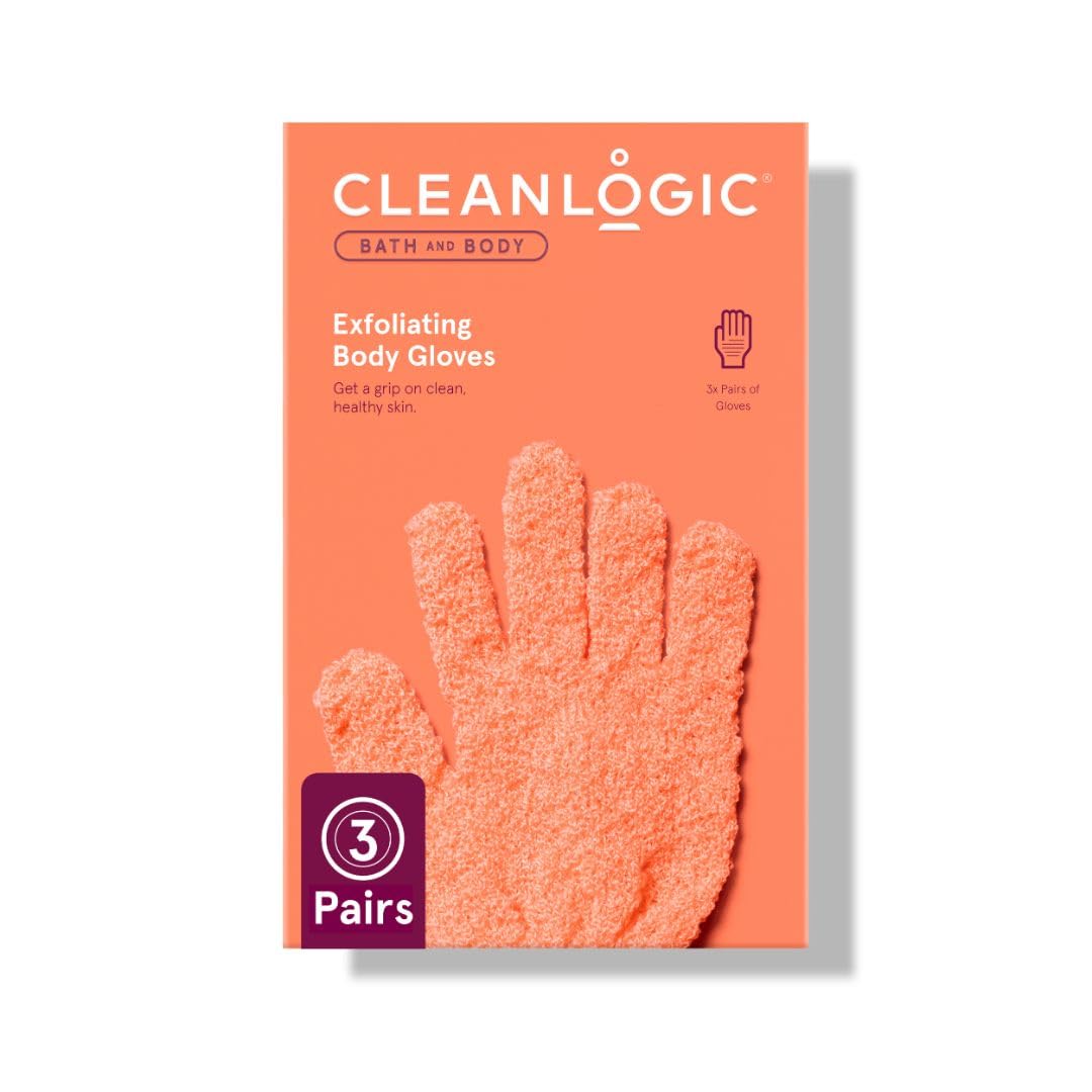 Exfoliating Bath & Shower Gloves - 3 Pairs Reusable Tool for Smooth Skin