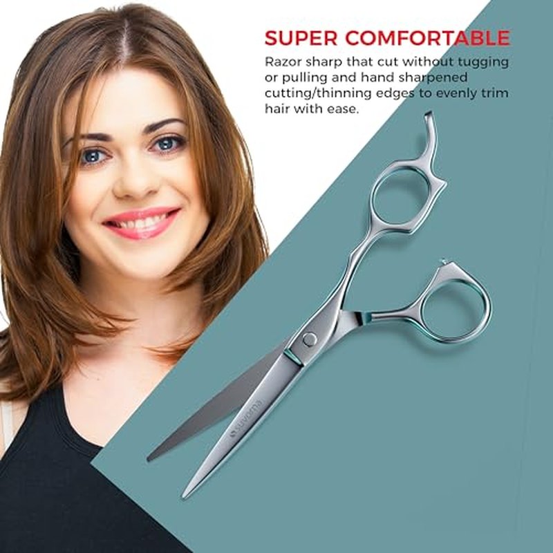 Suvorna 6.5" Hair Cutting Scissors for Professional, Barber & Hairdresser - Extremely Sharp Hair Shears for Cutting, Trimming, Grooming, Precision - Right Hand Hair Scissors for Men, Women, Adults.