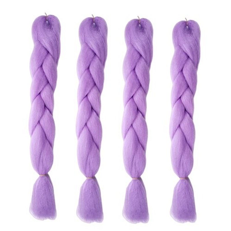 Glowing in Darkness Braiding Hair 400g Braiding Hair Jumbo Box Braids Hair Extensions Shining Jumbo Braids Hair Fluorescent Light in Darkness (Light Purple)