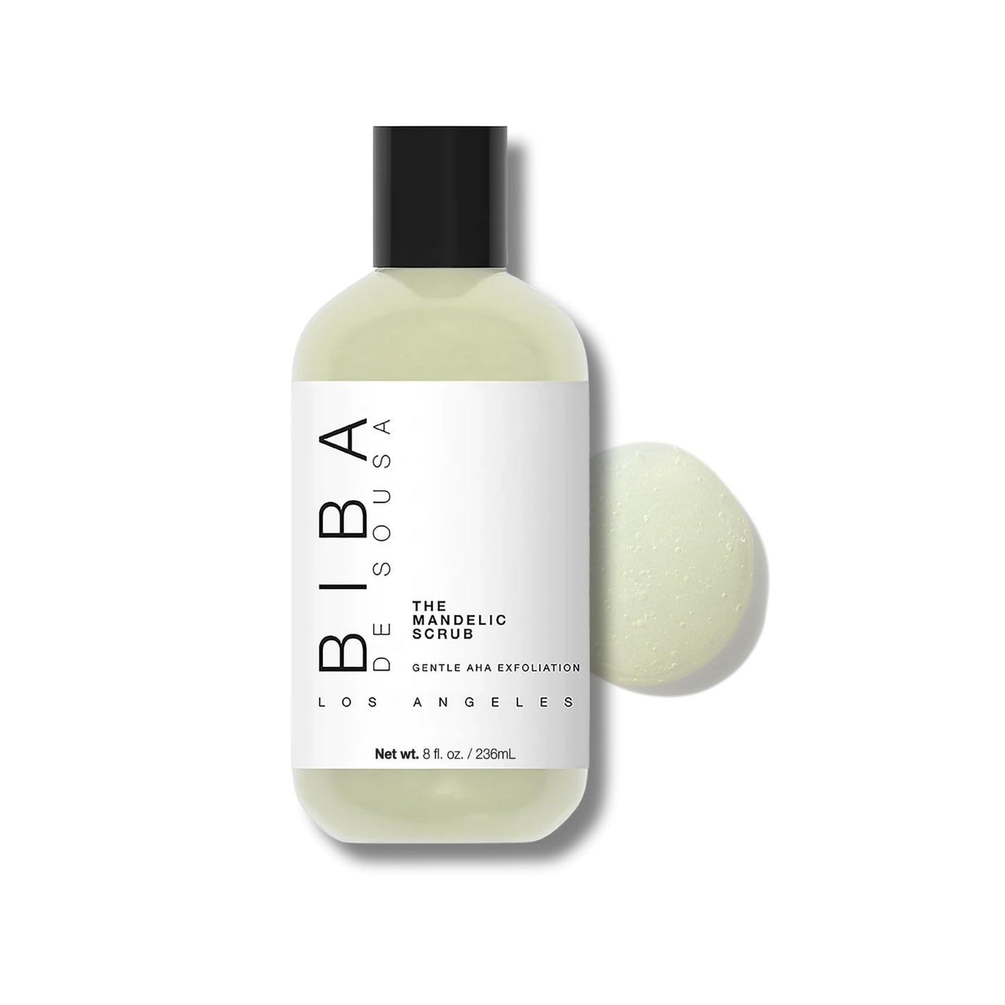 Biba De Sousa The Mandelic Scrub - Gentle AHA Exfoliation - Invigorating Daily Facial Cleanser For All Skin Types - (8 oz)