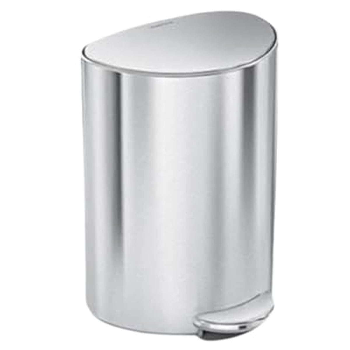 simplehuman Semi-Round Step Can, 6L / 1.6 Gallon Bathroom Trash Can, Liner Pocket®, Sleek Internal Hinge, 150,000-Step Pedal, Lid Shox® Silent Close, Brushed Stainless Steel