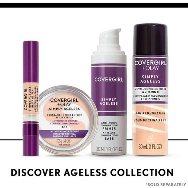 COVERGIRL COVERGIRL & olay simply ageless 3-in-1 liquid foundation, natural beige, pack of 2, 1 Ounce