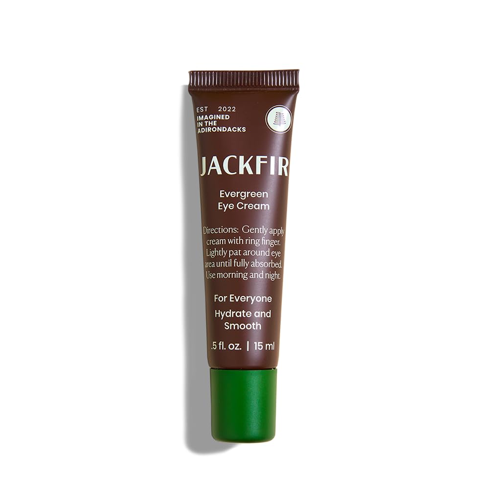 Jackfir The Evergreen Eye Cream for Men - Eye Bags Treatment, Puffiness, Dark Circles, Crows Feet - EWG Verified, 70% Organic, Dermatologist and Allergy Tested, Fragrance Free, 0.5 fl oz