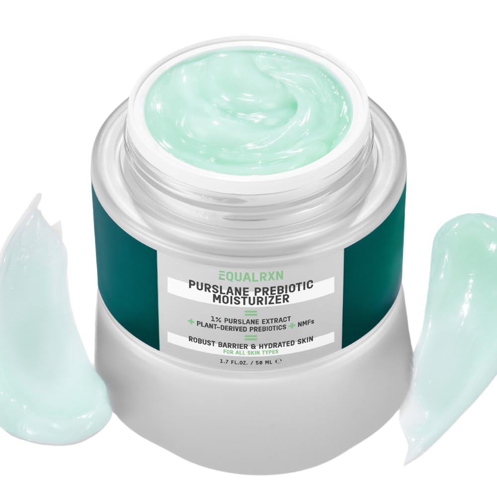 EqualRXN Purslane Prebiotic Gel Moisturizer for Face, Lightweight Oil-Free Face Moisturizer with Ceramides & NMF for Daily Hydration for Oily, Combination, Acne-Prone & Sensitive Skin