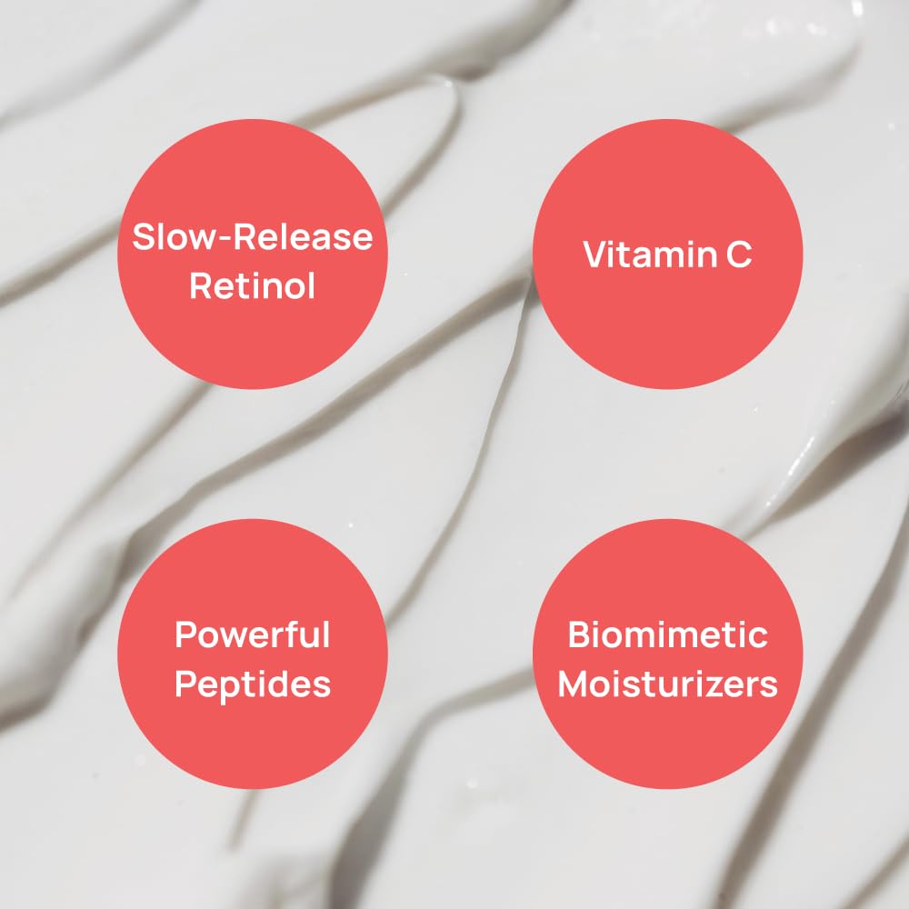 MYNE Beauty Sleep With Me Nighttime Resurfacing Cream -Anti-Aging Night Cream with Retinol, Vitamin C, Peptides, Niacinamide, Squalane, & Ceramides for Tone, Texture, Fine Lines, Wrinkles, & Hydration