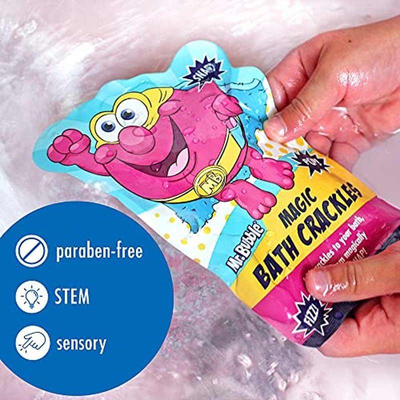 Mr. Bubble The Original Kids Bath Bomb Potions - Colorful Fizzy Fun - Cool Foam and Bubble Science Beaker for The Bath (Pack of 4)
