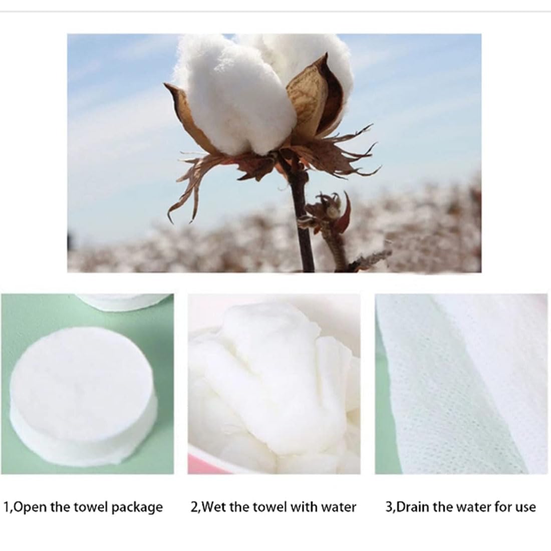 Compress Cotton Coin Tissue Towel, Compressed Towels for Camping, Disposable Face Compressed Towels, Camping Towels Compress Towel Tablet, Camping, Sports,150 PCS (8in×8in)