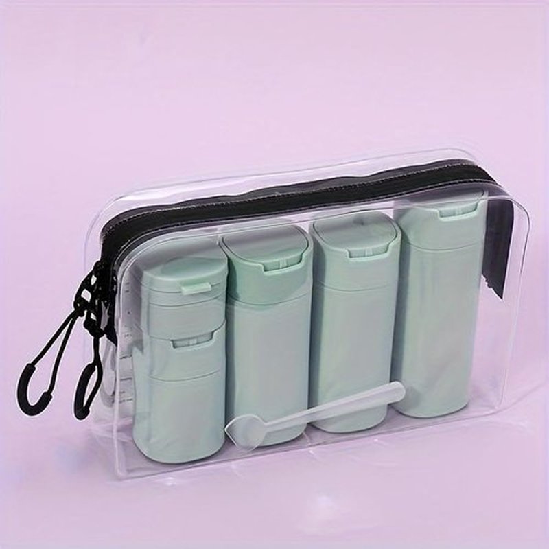 FANPOI 5pcs Travel Bottles Toiletry Containers Set, TSA Approved, Portable Travel Bottles with Waterproof Toiletry Bag, Travel Essentials