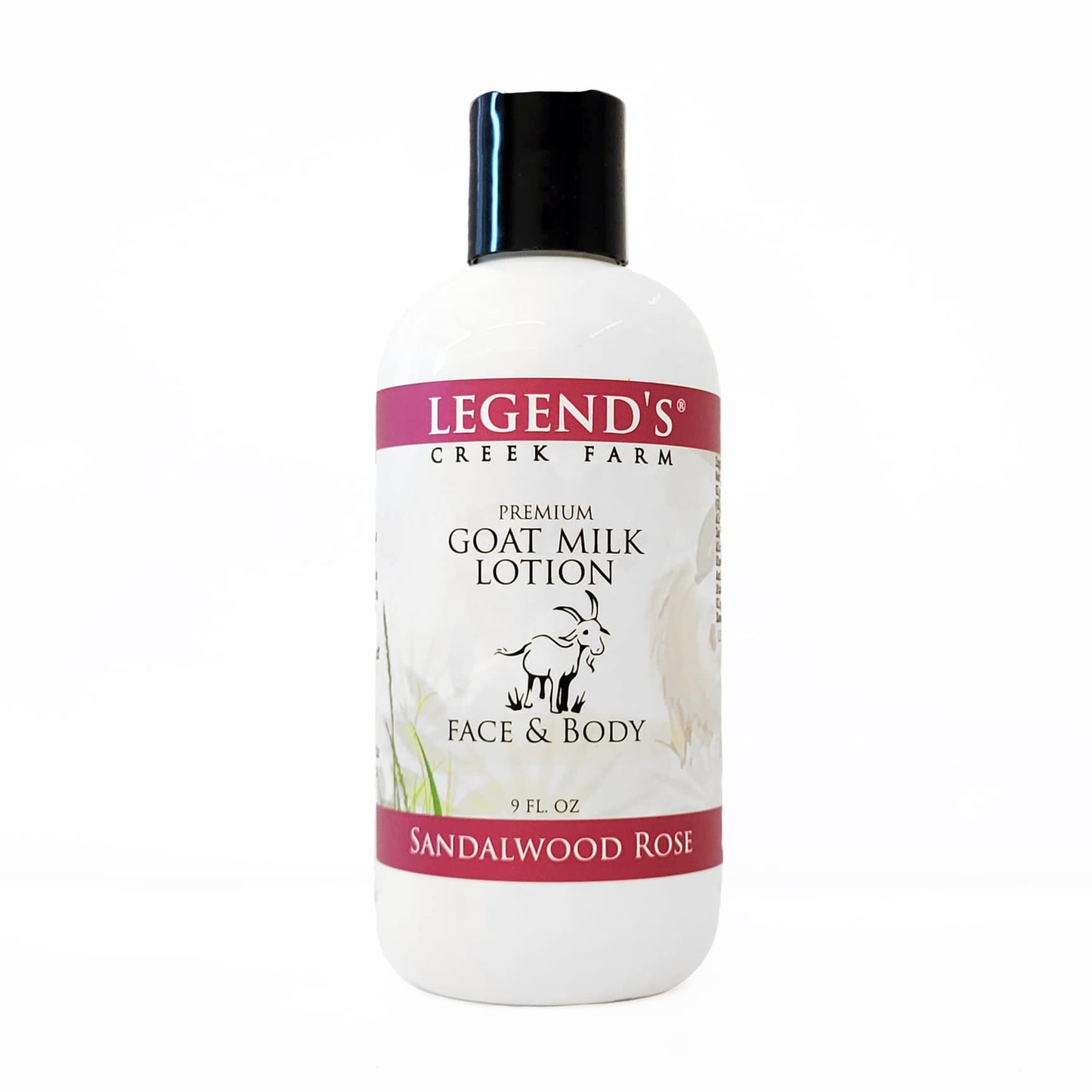 Legend's Creek Farm Goat Milk Lotion, Sandalwood Rose, 9 oz