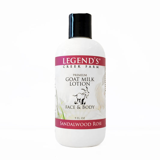 Legend's Creek Farm Goat Milk Lotion, Sandalwood Rose, 9 oz