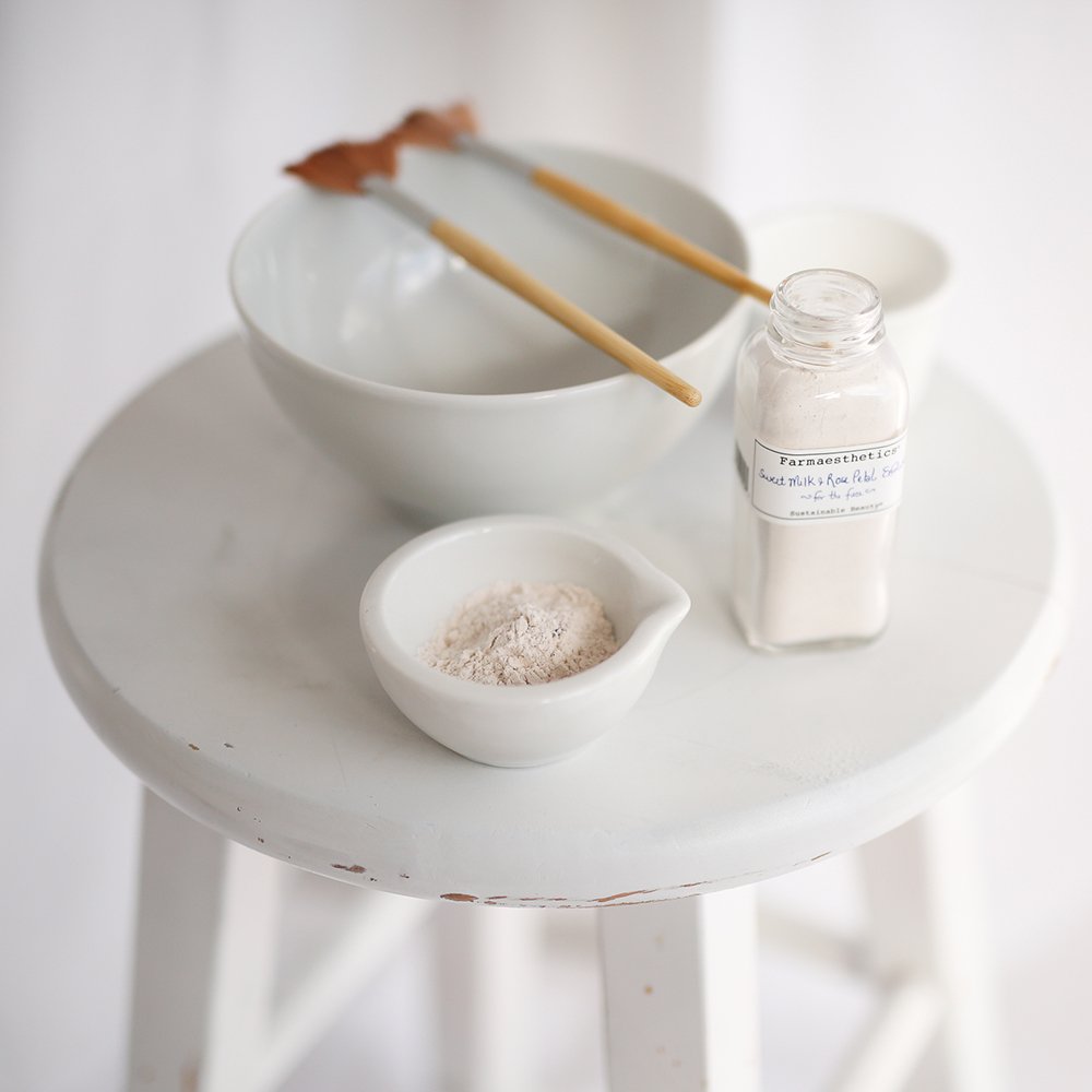 Farmaesthetics Sweet Milk and Rose Petal Facial Exfoliate (4 oz) | Ethically Sourced Sustainable Beauty | Clean, All Natural, Small Batch Skincare
