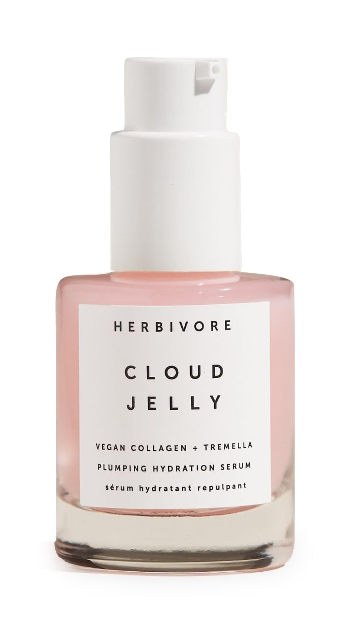 HERBIVORE Cloud Jelly Plumping Hydration Face Serum – Vegan Collagen + Tremella Mushroom + Strawberry Extract, Plant-based, Vegan, Cruelty-free, 30mL / 1 oz